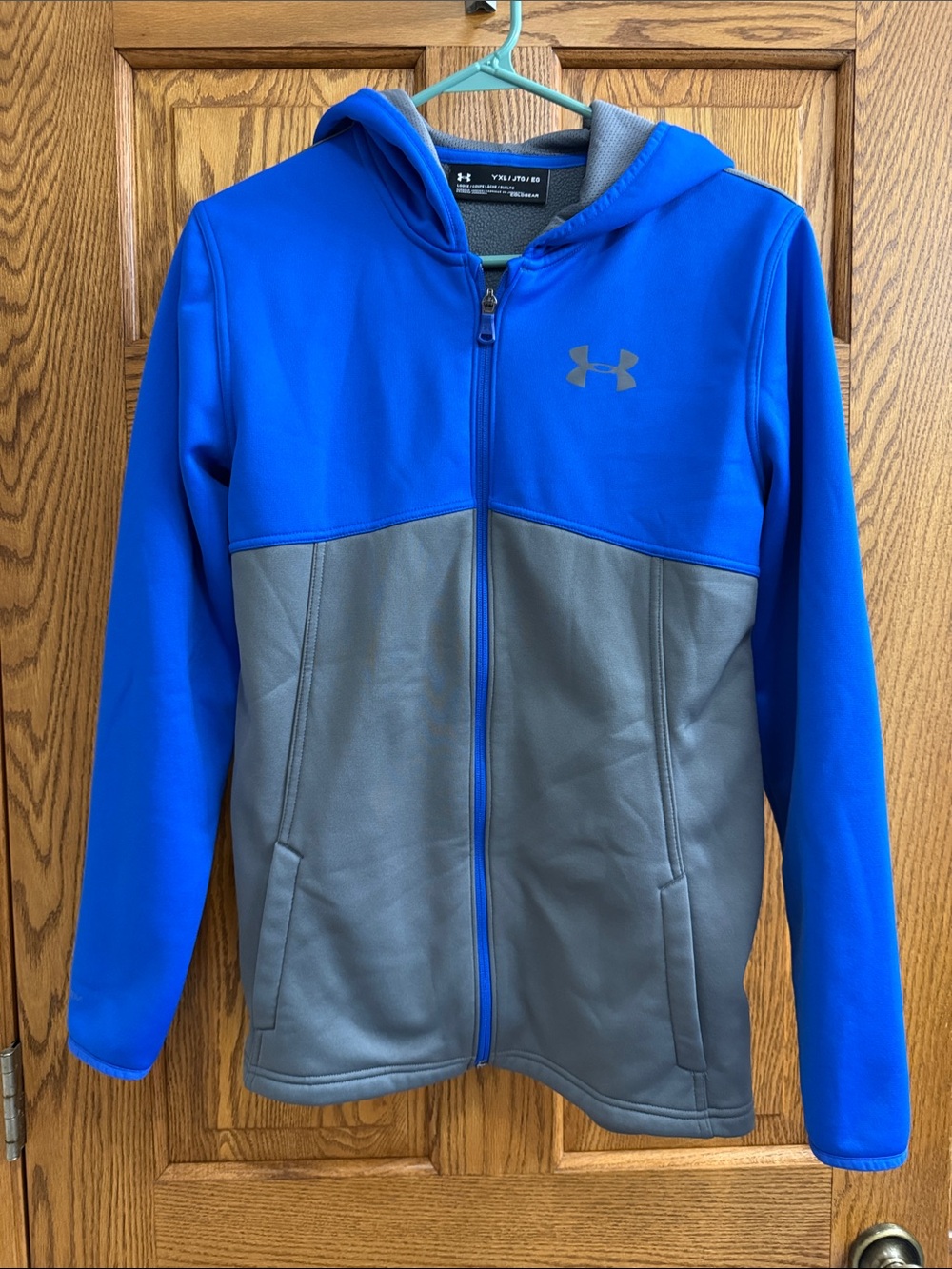 Under Armour Blue and Gray Full-Zip Hooded Jacket